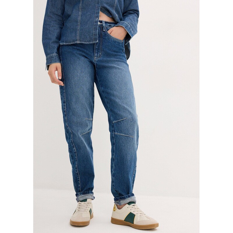bonprix Mom-džínsy, High Waist, farba modrá 58486892