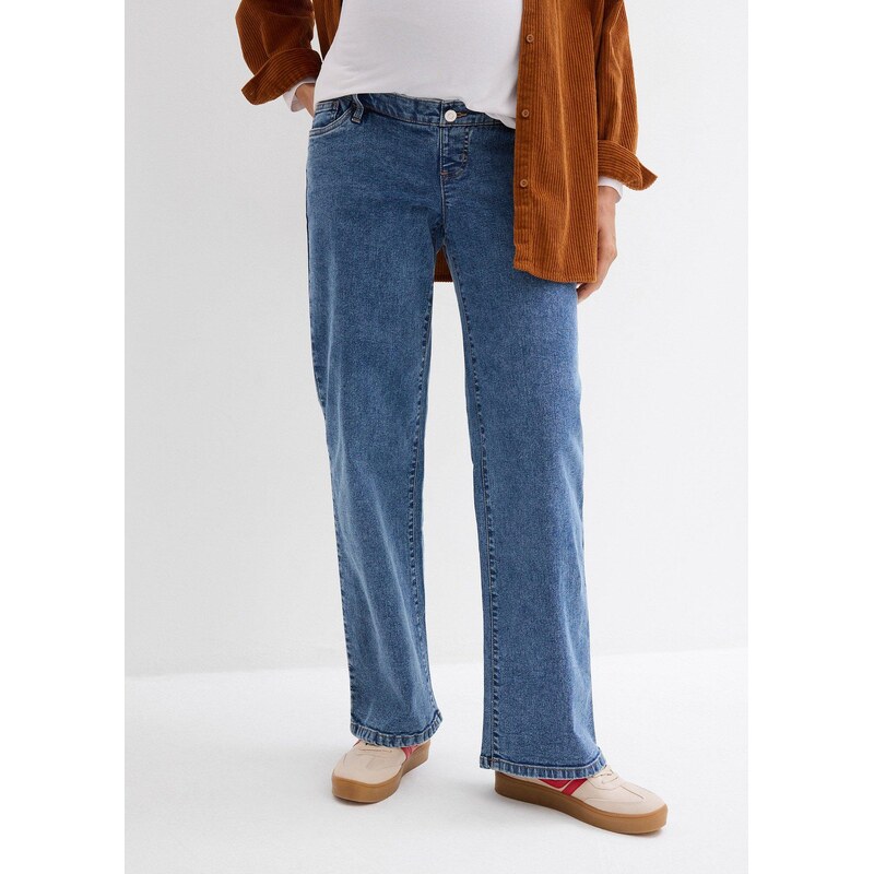 bonprix Materské džínsy z bio bavlny, Loose Fit, farba modrá 61718824