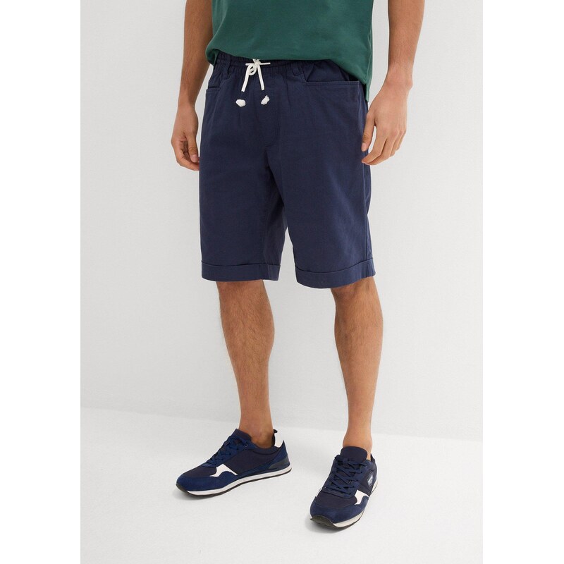 bonprix Bunda bez zapínania z pláteného mixu, Regular Fit, farba modrá 63478460