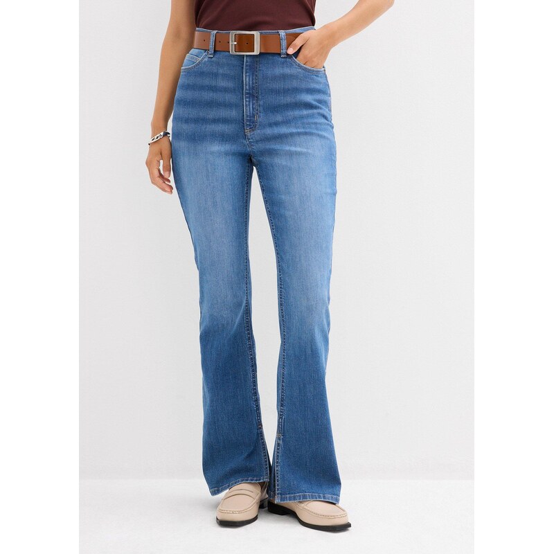 bonprix Džínsy bootcut, vysoký pás, farba modrá 64922113