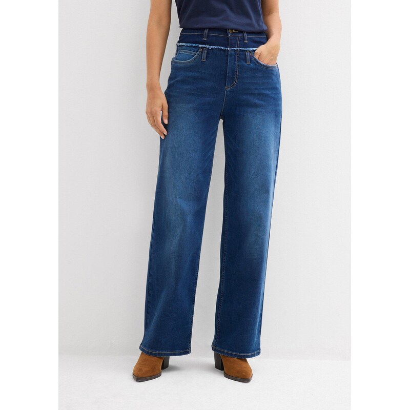 bonprix Džínsy, Wide-Leg, High Waist, farba modrá 65262560