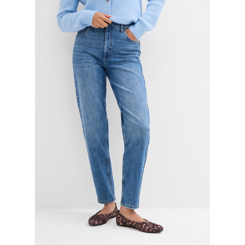 bonprix Mom-džínsy, High Waist, cropped, farba modrá 65262981