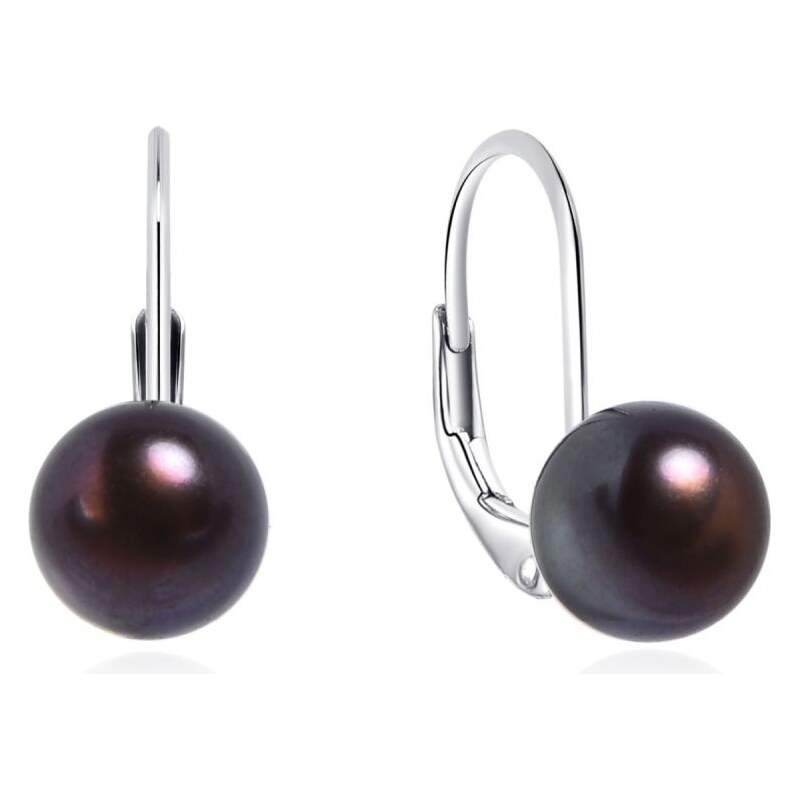 MOISS Elegantné strieborné náušnice s čiernymi perlami EP000098 66596239