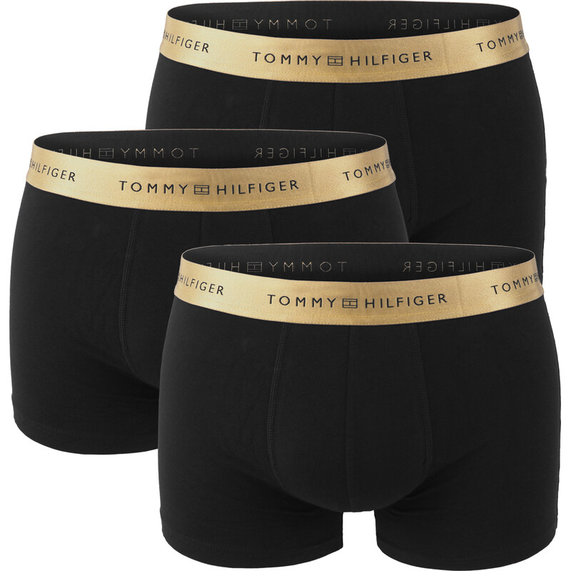 TOMMY HILFIGER - boxerky 3PACK TH series cotton stretch black / gold 66439164