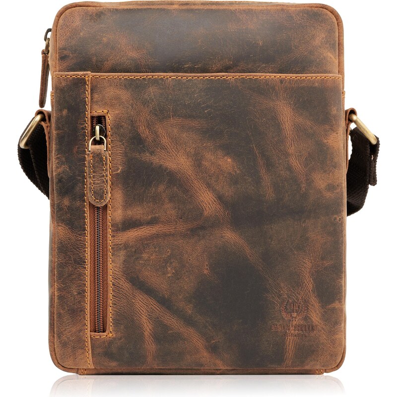 Paolo Peruzzi Pánska vintage kožená taška cez rameno | hnedá T-119-HBR 66439372