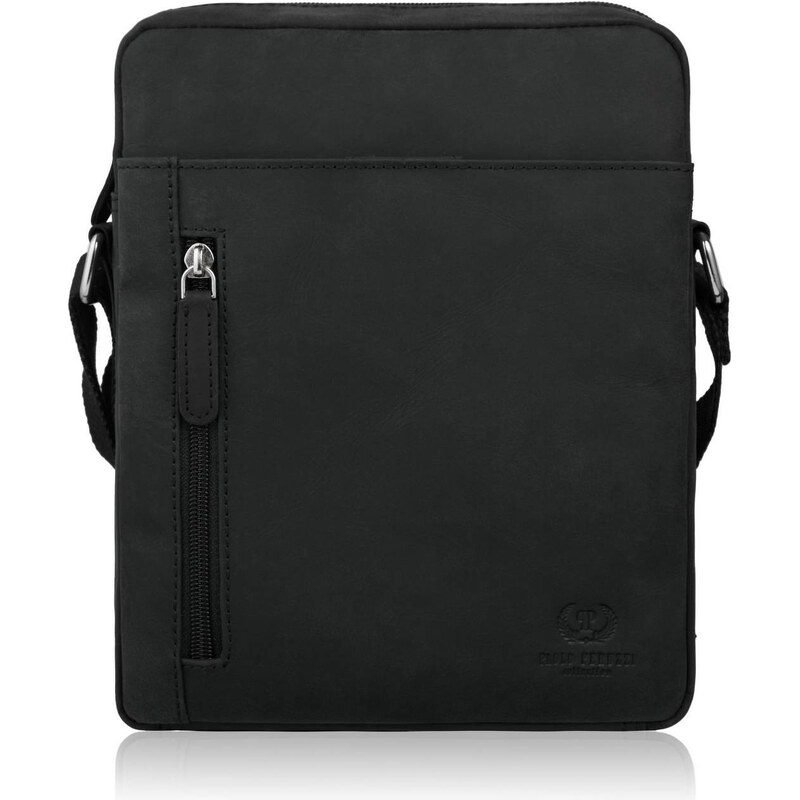 Paolo Peruzzi Pánska kožená taška cez rameno, vintage | čierna T-119 66295034