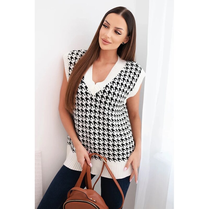 Kesi Svetrík bez rukávov vo farbe peplite ecru 66421723