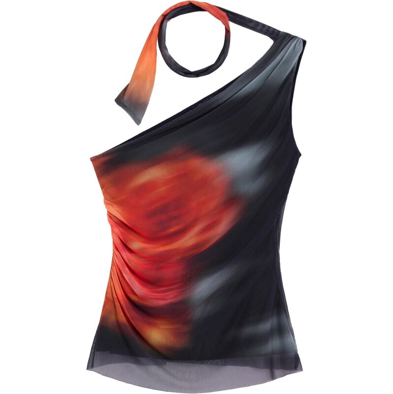 Desigual Top sivá / oranžová / červená / čierna 66446057