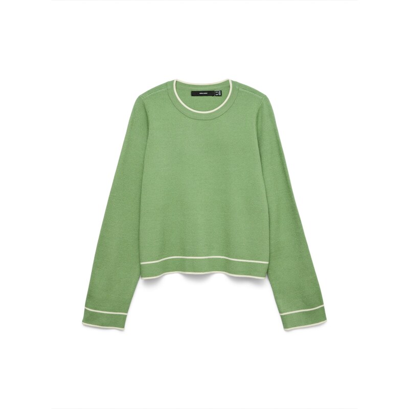 VERO MODA Sveter VMGOLD zelená / biela 66446067