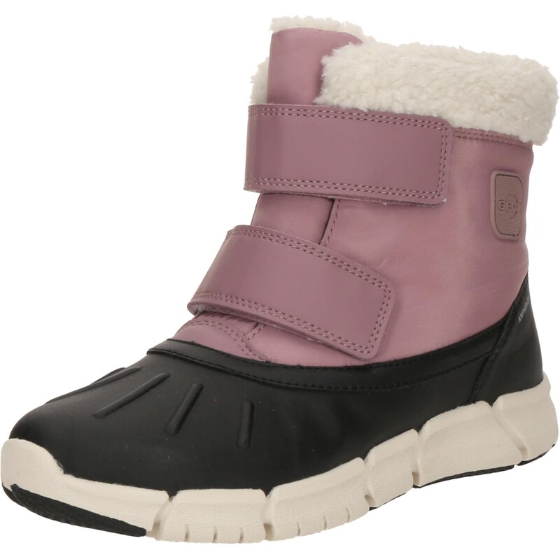 GEOX Snehule FLEXYPER staroružová / čierna / biela 66446093