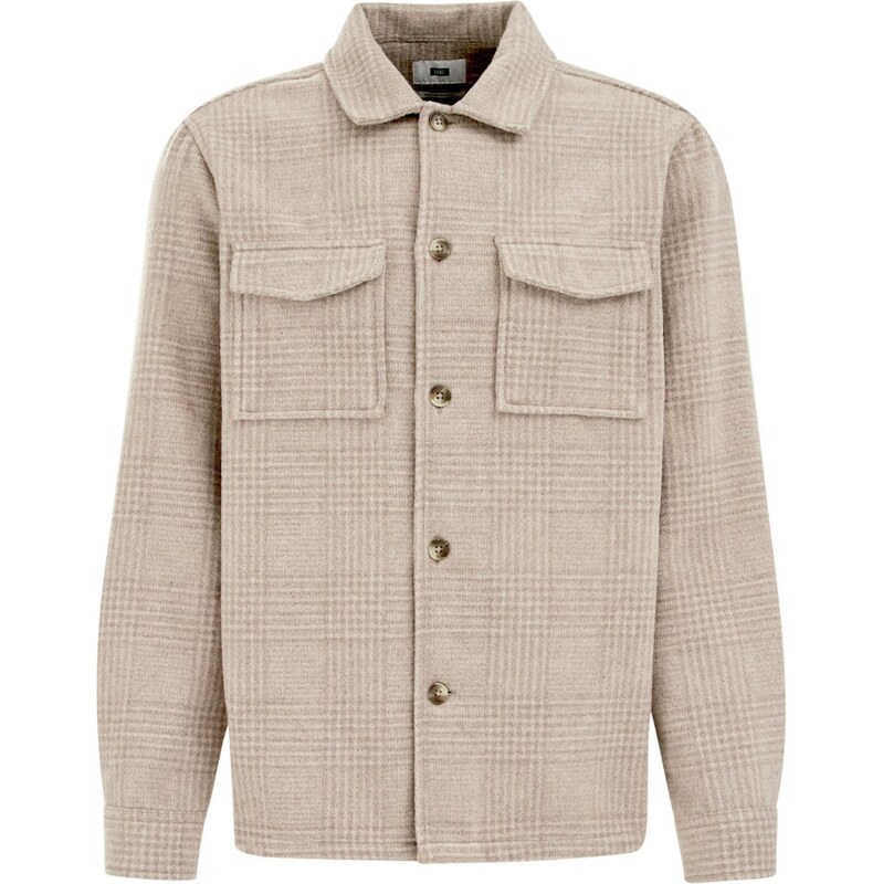 WE Fashion Košeľa tmavošedá / sivobéžová 66446195