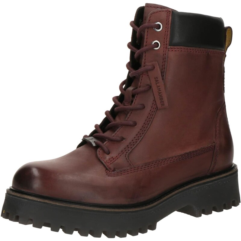 SALAMANDER Šnurovacie členkové čižmy bordová / čierna 66446236