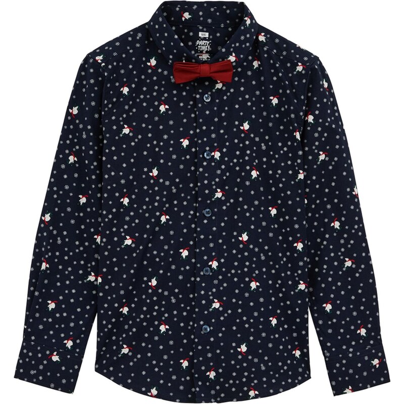 WE Fashion Košeľa námornícka modrá / červená / biela 66446282