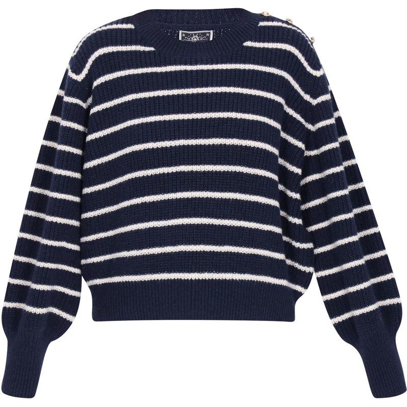 DreiMaster Maritim Oversize sveter námornícka modrá / biela 66446287