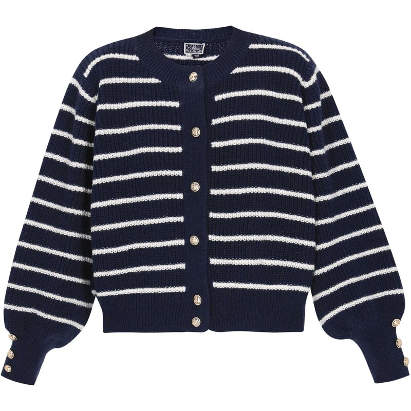 DreiMaster Maritim Oversize kardigán námornícka modrá / šedobiela 66446288