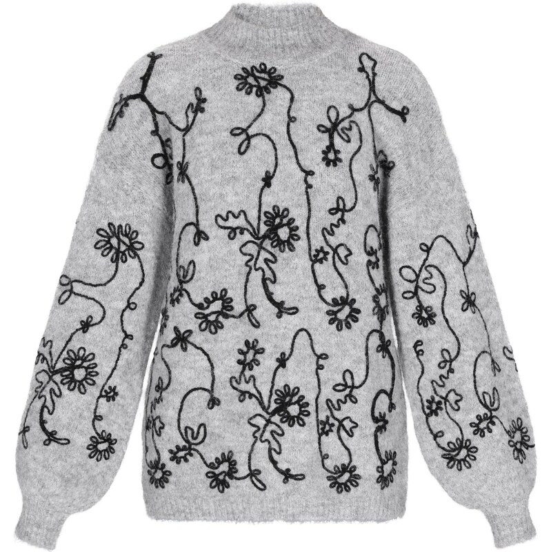 usha FESTIVAL Oversize sveter sivá melírovaná / čierna 66446304