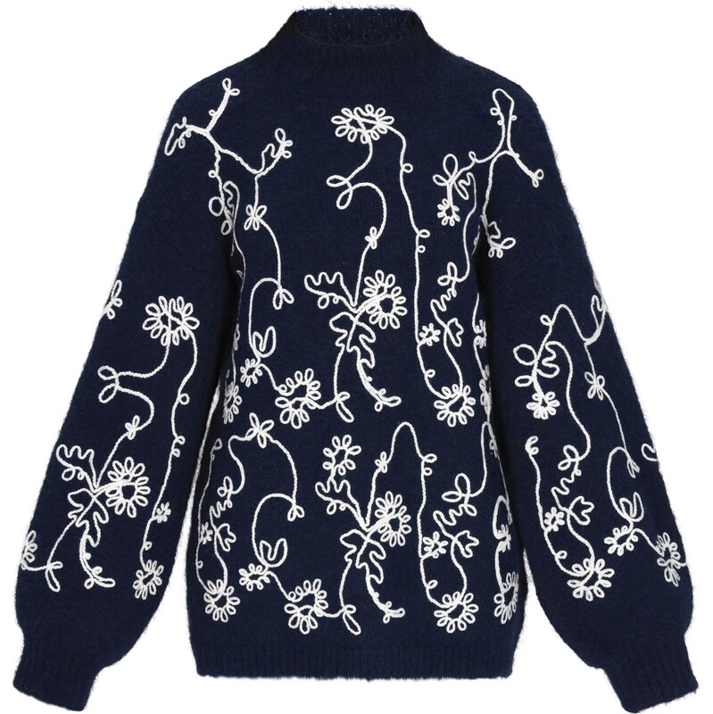 usha FESTIVAL Oversize sveter námornícka modrá / biela 66446311