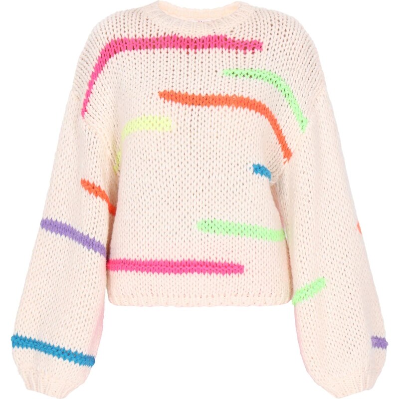 MYMO Sveter svetložltá / svetlozelená / tmavooranžová / biela ako vlna 66446353