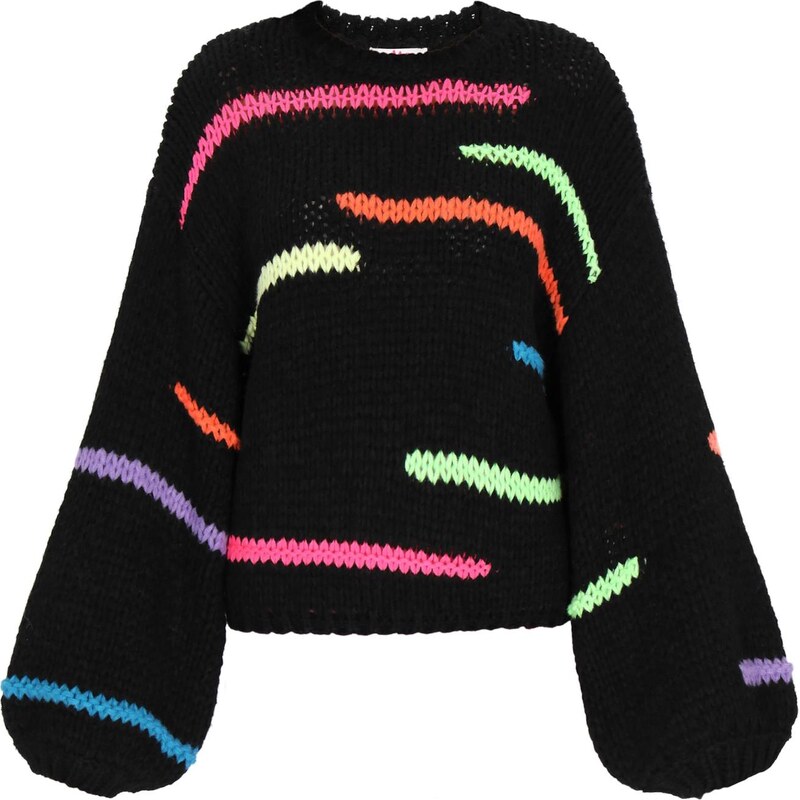 MYMO Sveter svetlozelená / oranžová / ružová / čierna 66446346
