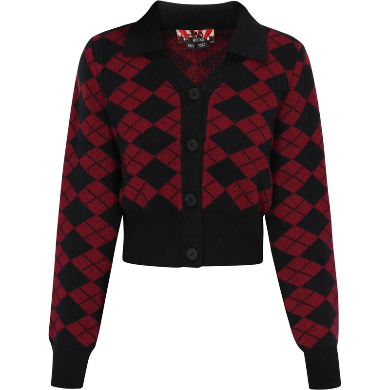 myMo ROCKS Kardigán burgundská / čierna 66446376