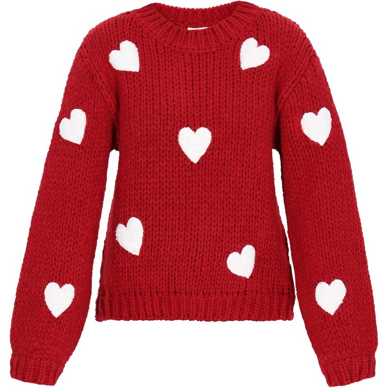 MYMO Oversize sveter červená / biela 66446378