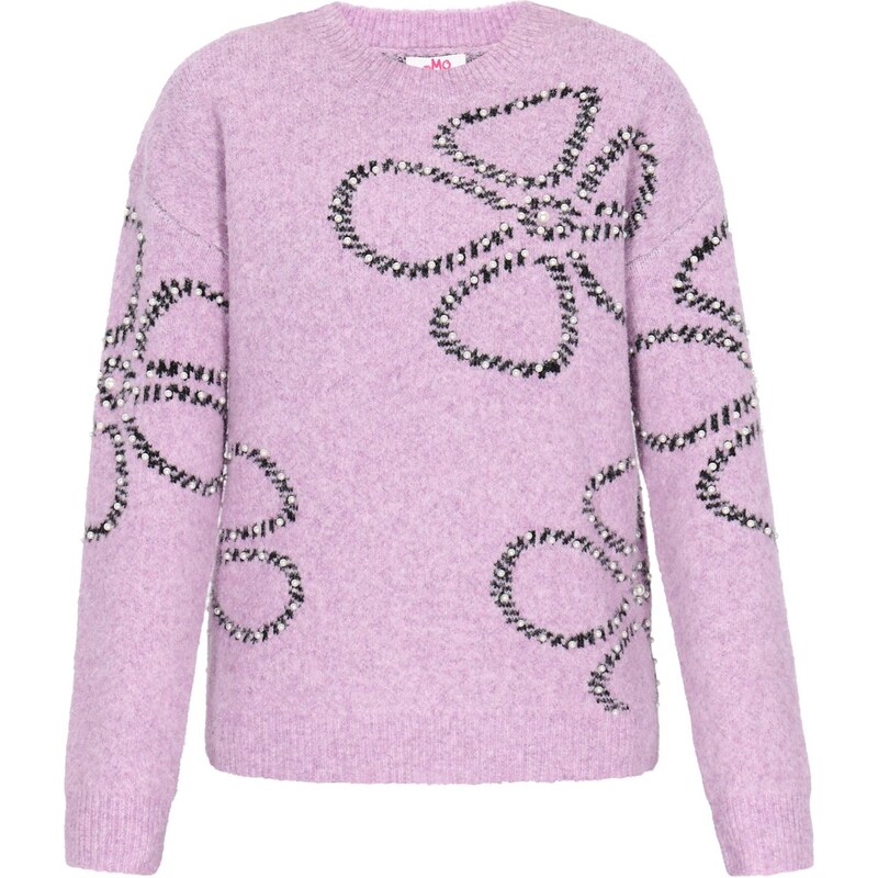 MYMO Oversize sveter Young Fashion levanduľová / čierna / perlovo 66446385