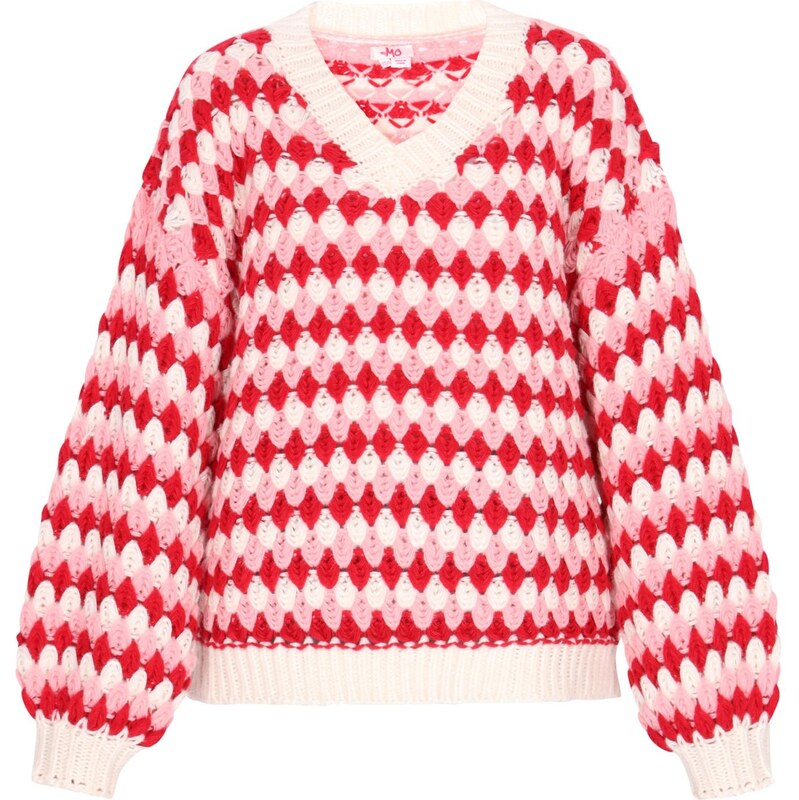 MYMO Sveter Young Fashion krémová / ružová / červená 66446387