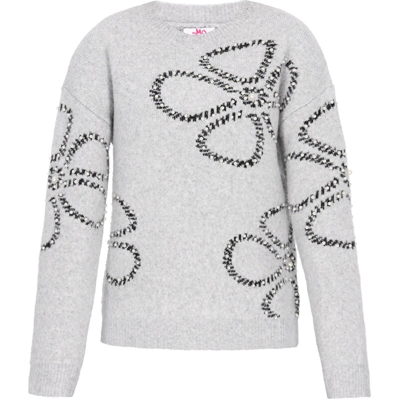 MYMO Oversize sveter svetlosivá / čierna 66446389