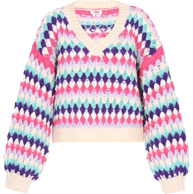 MYMO Oversize sveter Young Fashion krémová / námornícka modrá / 66446390