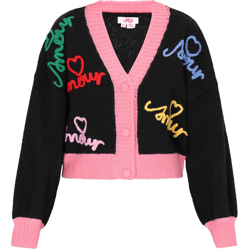 MYMO Oversize kardigán nefritová / staroružová / červená / čierna 66446373