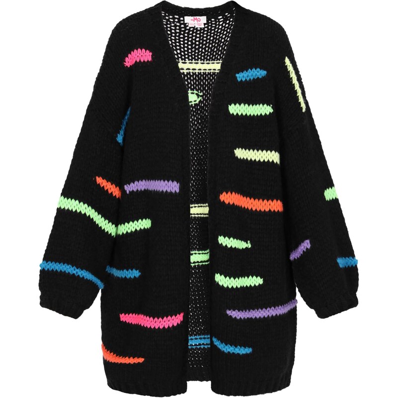 MYMO Oversize kardigán modrá / svetlozelená / oranžová / čierna 66446441