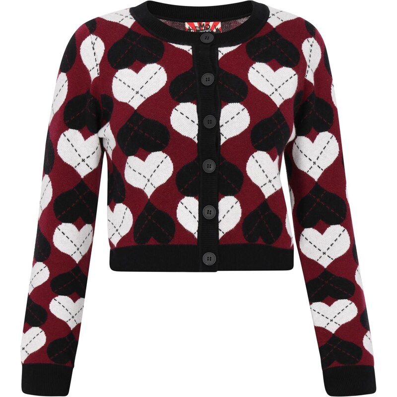 myMo ROCKS Kardigán burgundská / čierna / šedobiela 66446465