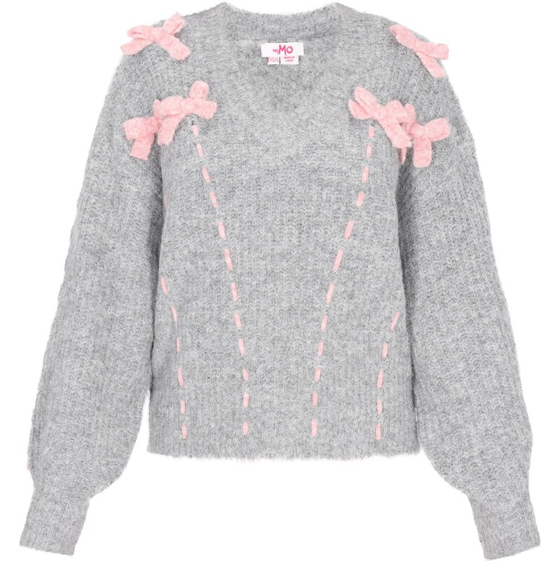 MYMO Oversize sveter sivá / ružová 66446428