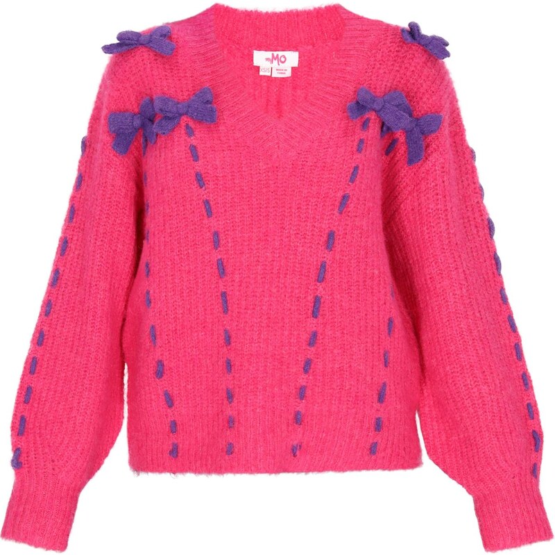 MYMO Oversize sveter modrá / fuksia 66446447