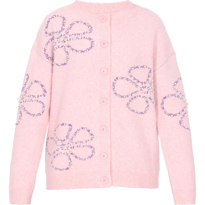 MYMO Kardigán fialová / ružová / perlovo biela 66446455