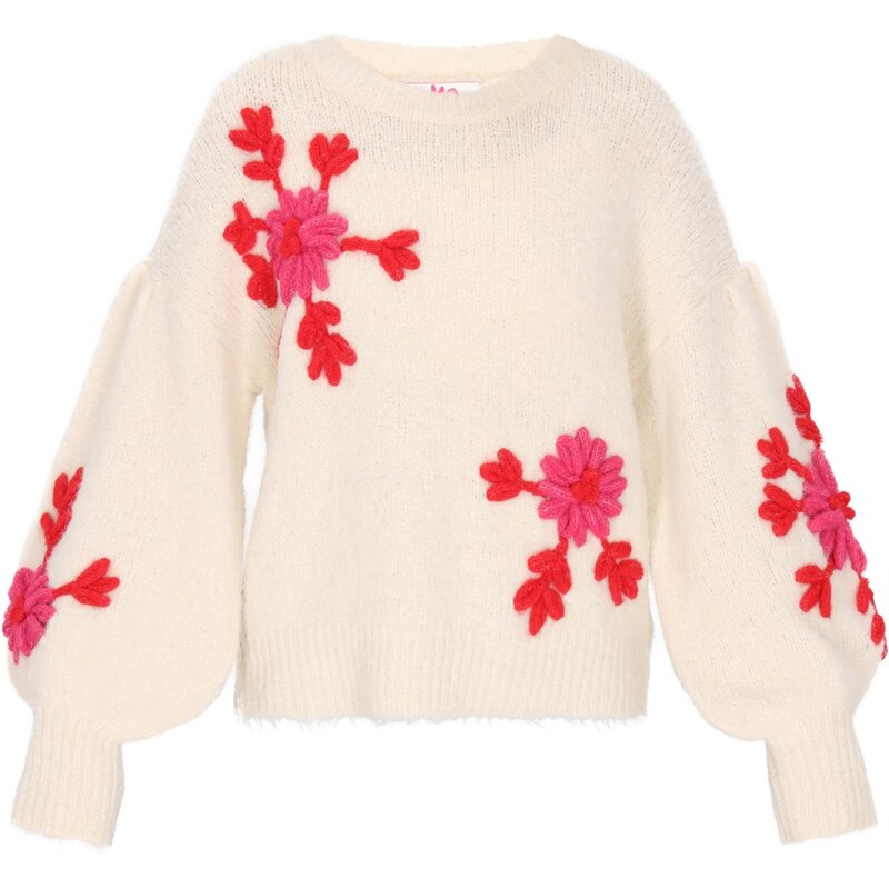 MYMO Oversize sveter béžová / ružová / červená 66446460