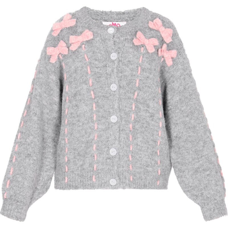 MYMO Oversize kardigán sivá melírovaná / ružová 66446453