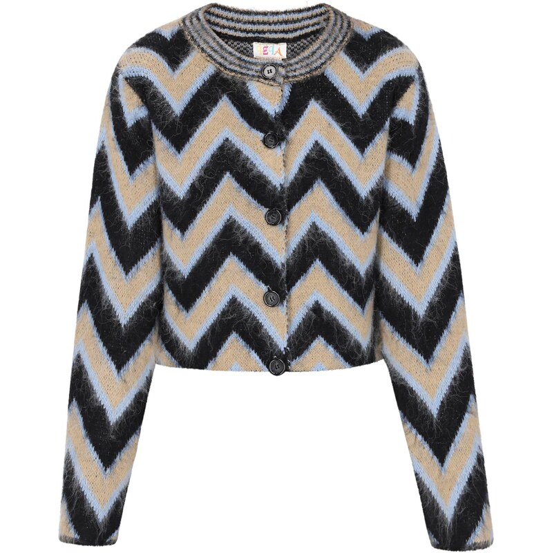 IZIA Kardigán béžová / pastelovo modrá / čierna 66446535