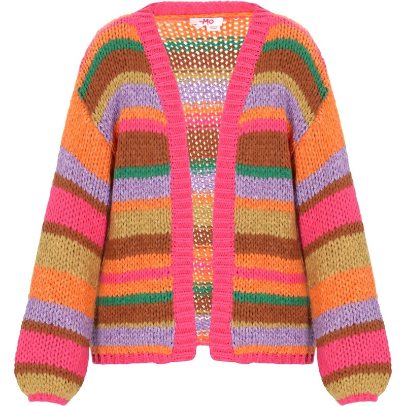 MYMO Kardigán hnedá / zelená / oranžová / fuksia 66446603