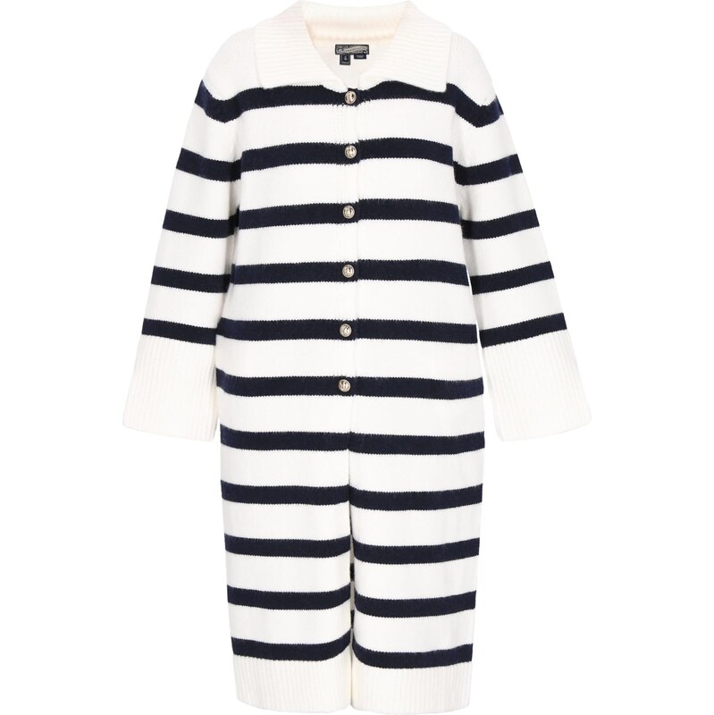 DreiMaster Maritim Pletený kabát čierna / šedobiela 66446573