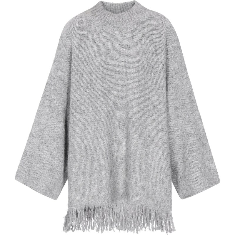 IZIA Oversize sveter Boho svetlosivá 66446592