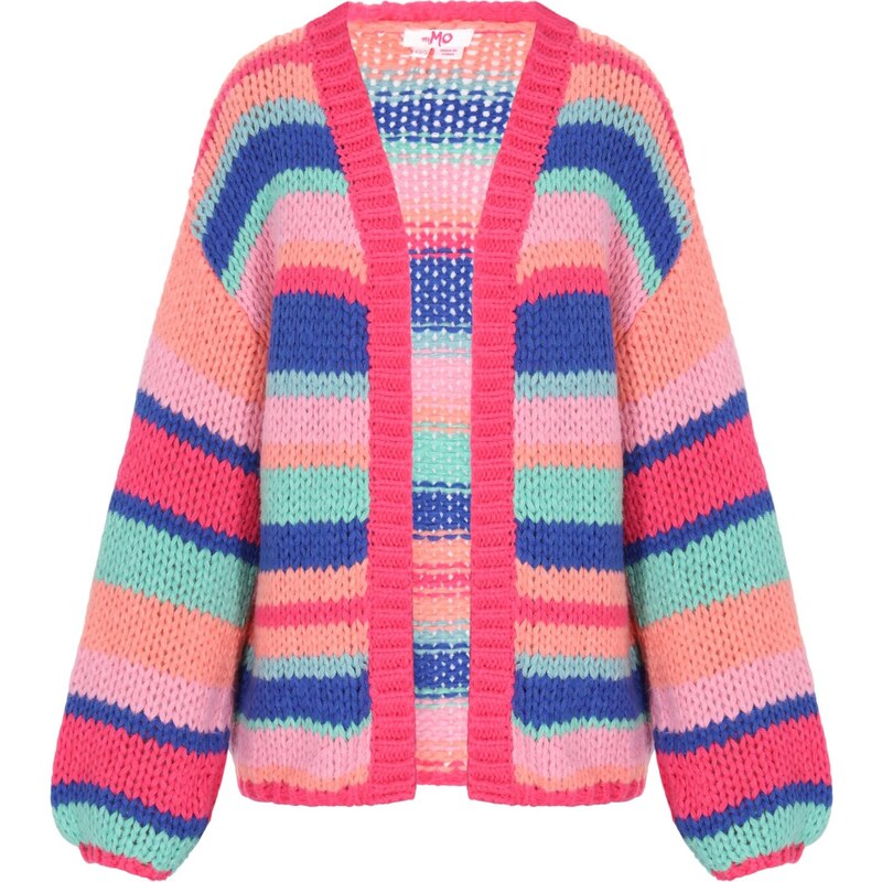 MYMO Kardigán modrá / tyrkysová / oranžová / ružová 66446602