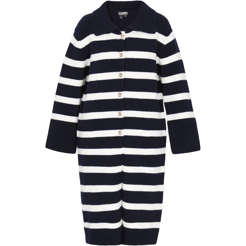 DreiMaster Maritim Pletený kabát námornícka modrá / biela 66446568