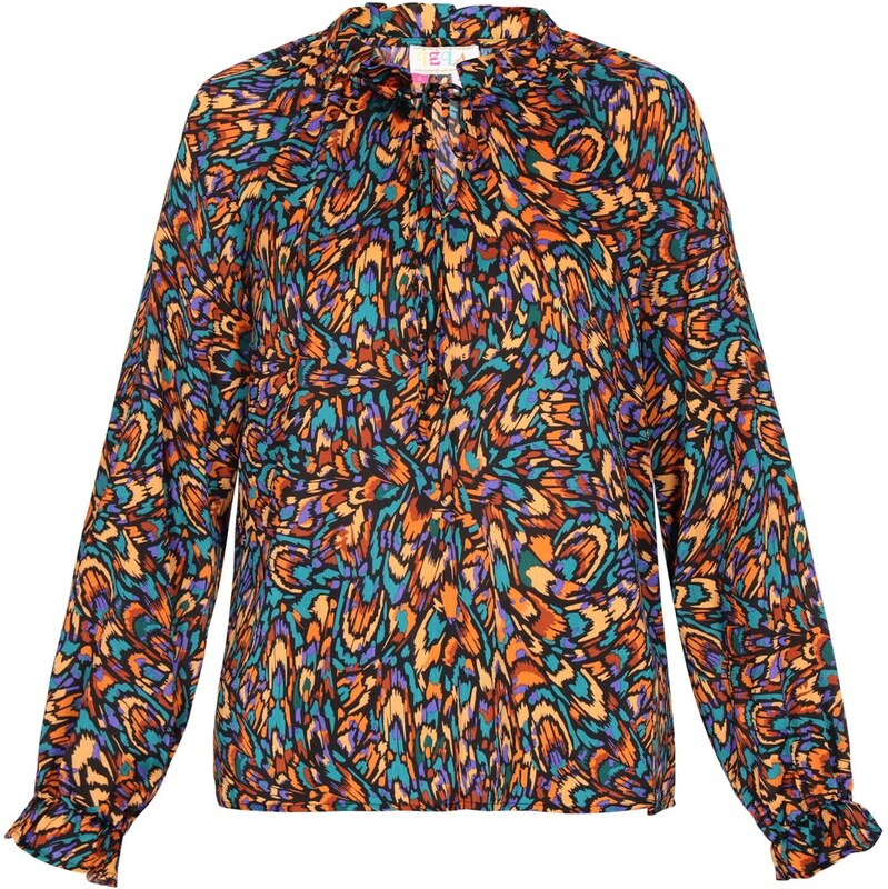 IZIA Blúzka hnedá / žltá / zelená 66446604