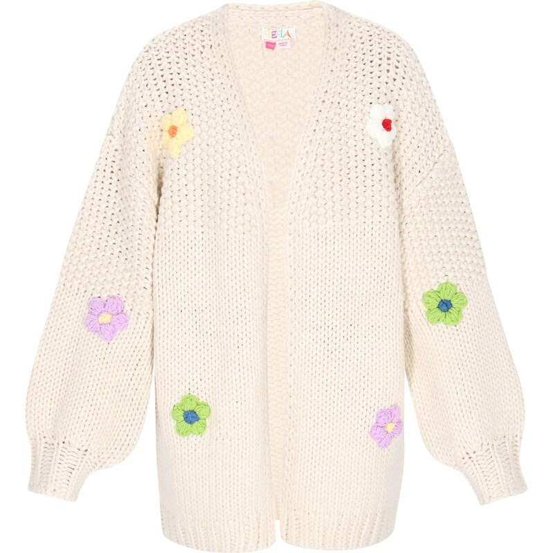 IZIA Oversize kardigán Fashion Look žltá / svetlozelená / fialová / 66446632