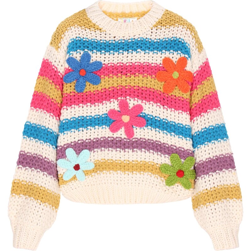 IZIA Oversize sveter azúrová / šafránová / malinová / biela ako vlna 66446628