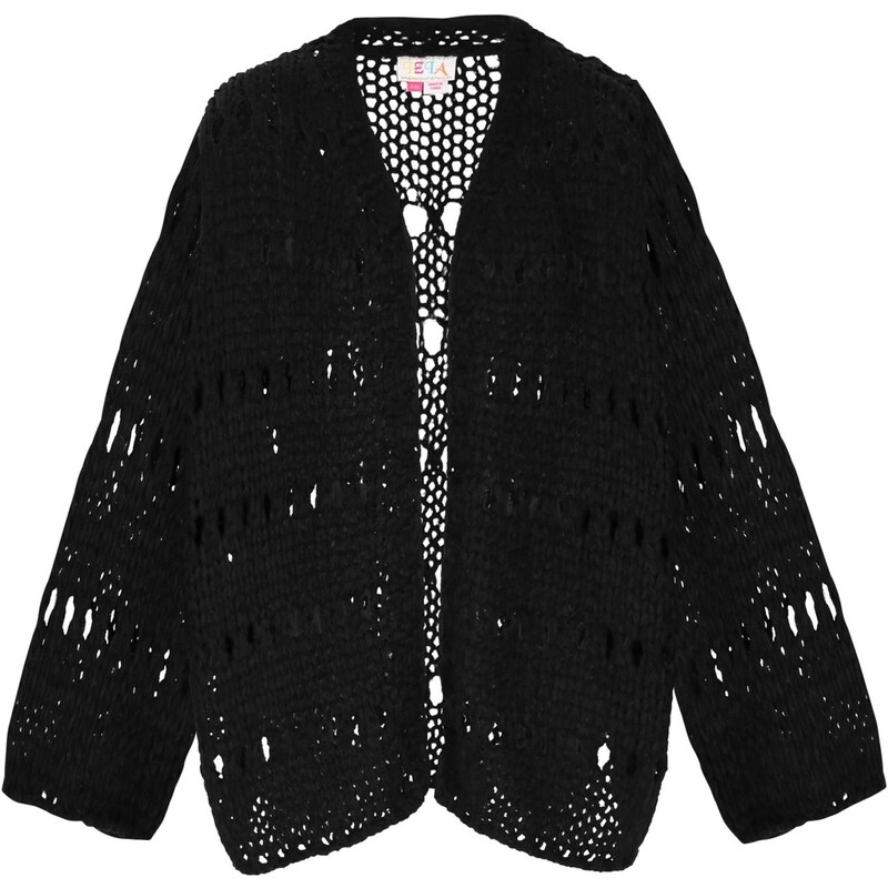 IZIA Oversize kardigán Boho čierna 66446647
