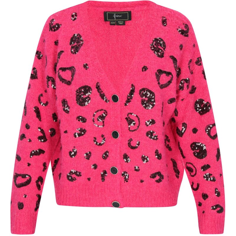 faina Kardigán Fashion Look ružová / čierna 66446673