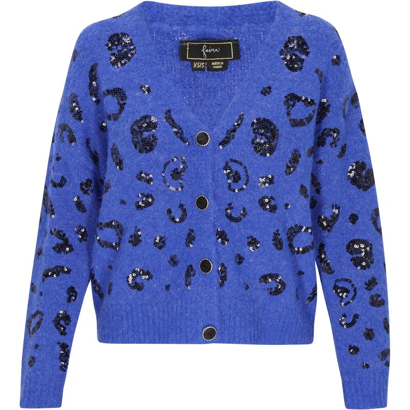 faina Kardigán Fashion Look modrá / čierna 66446677