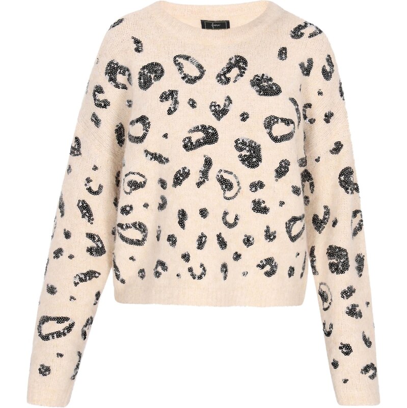 faina Oversize sveter Fashion Look krémová / čierna 66446671